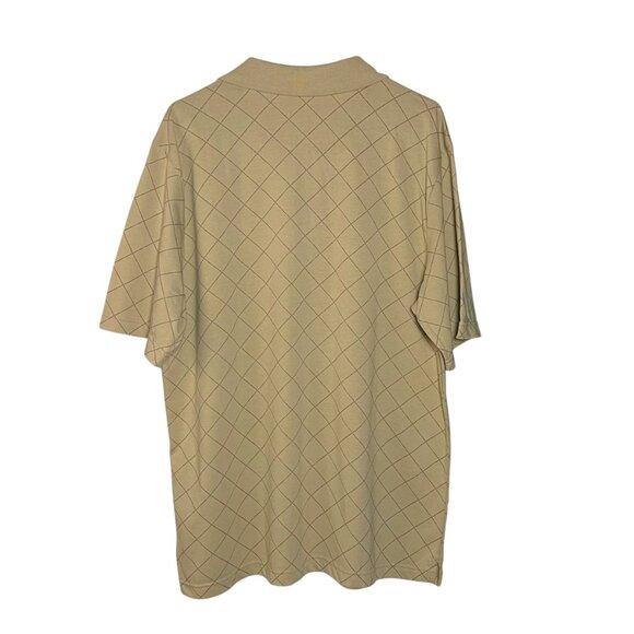 Basic Editions Windowpane Polo Tan Men’s L - Picture 2 of 2